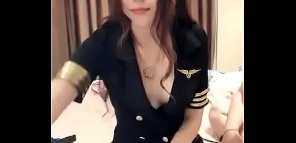  Chinese girl wearing a flight attendant to make love【Subscribe to me and update new videos every day】